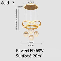 Suspension LED au design moderne et épuré | Marco Lucetti Or 2 / 3 couleurs pas de télécommande