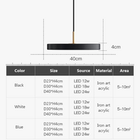 Suspension LED Nordic Style 23-40cm