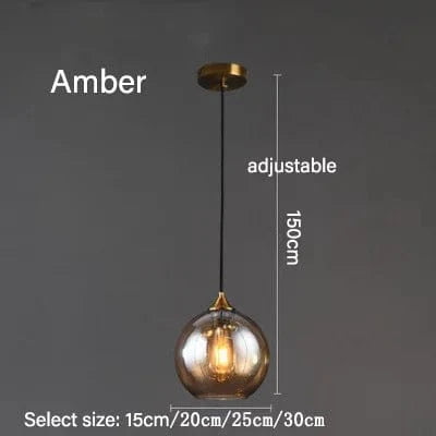 Suspension LED au design nordique contemporain | Marco Lucetti Ambre / 15 cm