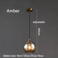 Suspension LED au design nordique contemporain | Marco Lucetti Ambre / 15 cm