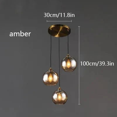 Suspension LED au design nordique contemporain | Marco Lucetti Trois ambre 2 / 15 cm