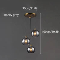 Suspension LED au design nordique contemporain | Marco Lucetti Trois gris fumé 2 / 15 cm