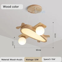 Suspension LED Avion Nordique Décorative | Marco Lucetti Couleur du bois / C.A. 220 V-240 V / Lumière blanche