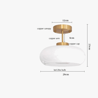 Suspension LED Bauhaus en verre et métal doré. | Marco Lucetti
