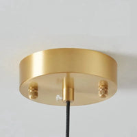 Suspension LED Bauhaus en verre et métal doré. | Marco Lucetti