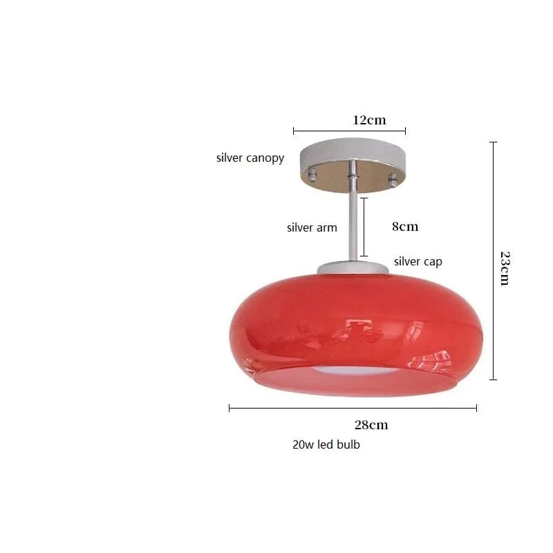 Suspension LED Bauhaus en verre et métal doré. | Marco Lucetti Rouge 1