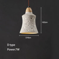 Suspension LED Beton Ciment Design Loft Bar Restaurant Artiste Éclairage | Marco Lucetti Type D / 6000K