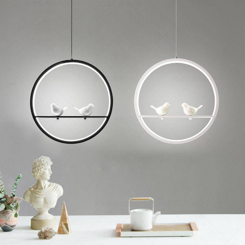 Suspension LED Birdy Circle - Noir ou Blanc | Marco Lucetti