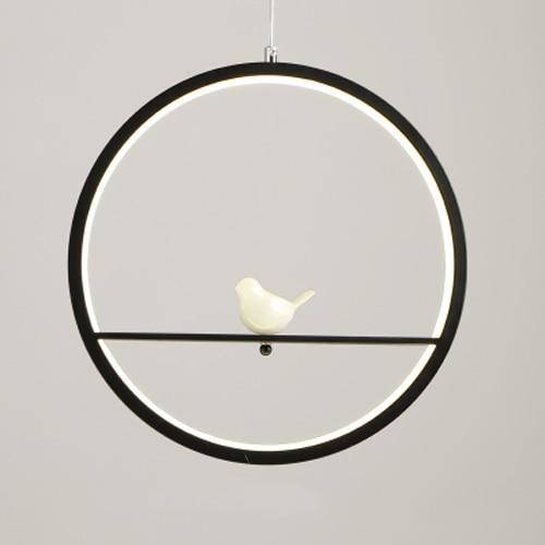 Suspension LED Birdy Circle - Noir ou Blanc | Marco Lucetti 20cm - 1 oiseau / Noir / Chaude