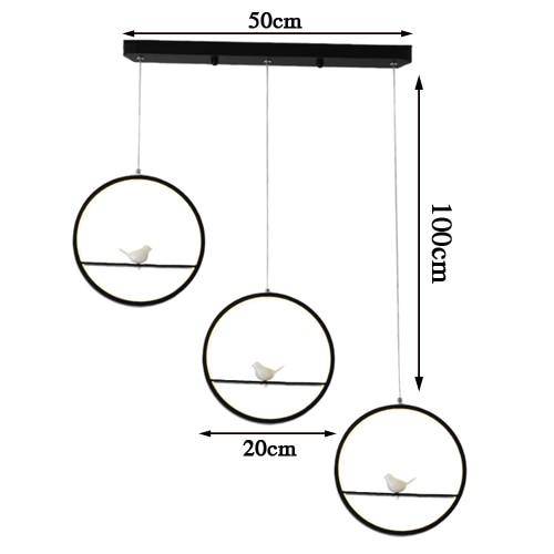 Suspension LED Birdy Circle - Noir ou Blanc | Marco Lucetti 3 lampes 1 oiseau / Noir / Chaude