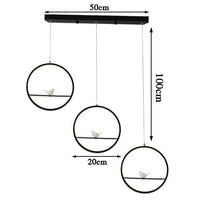 Suspension LED Birdy Circle - Noir ou Blanc | Marco Lucetti 3 lampes 1 oiseau / Noir / Chaude