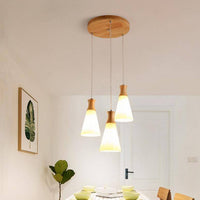 Suspension LED blanche et bois - Design scandinave | Marco Lucetti