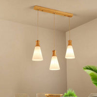 Suspension LED blanche et bois - Design scandinave | Marco Lucetti