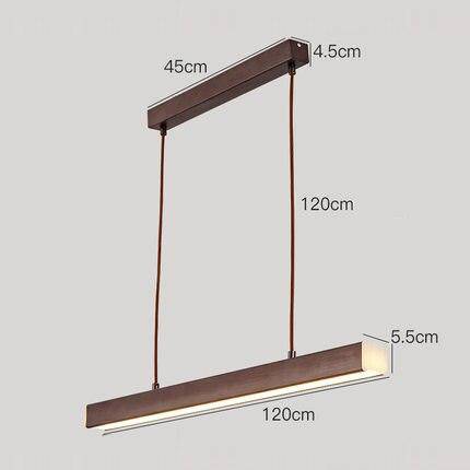 Suspension LED Bois Naturel | Marco Lucetti 120cm