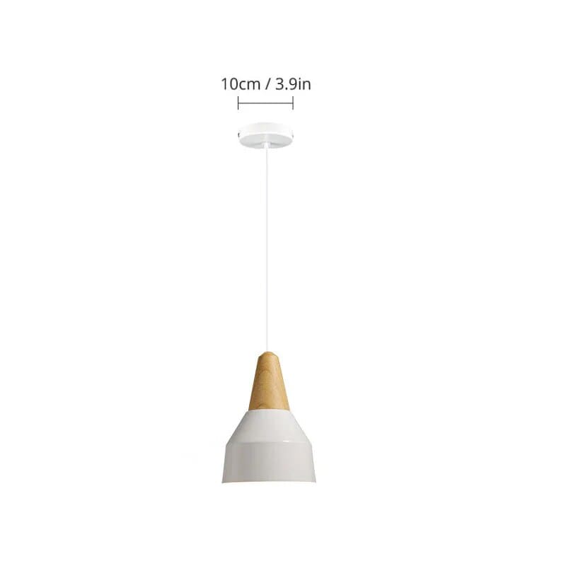 Suspension LED Bois Naturel | Marco Lucetti Blanc 26 cm
