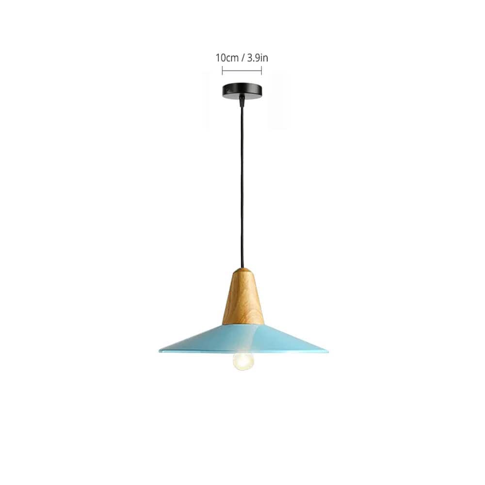Suspension LED Bois Naturel | Marco Lucetti Bleu 36 cm