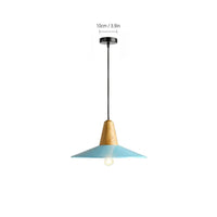 Suspension LED Bois Naturel | Marco Lucetti Bleu 36 cm