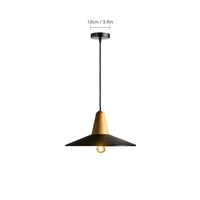 Suspension LED Bois Naturel | Marco Lucetti Noir 36 cm