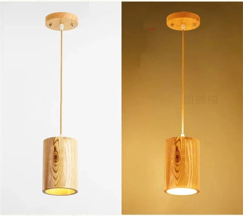 Suspension Led Bois Nordique pour Cuisine et Bar | Marco Lucetti 1 tête / Sans ampoule