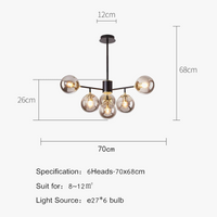 Suspension LED en verre : design nordique moderne et minimaliste