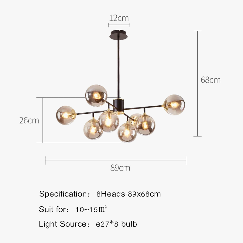 Suspension LED en verre : design nordique moderne et minimaliste