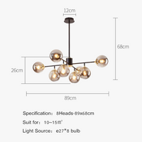 Suspension LED en verre : design nordique moderne et minimaliste