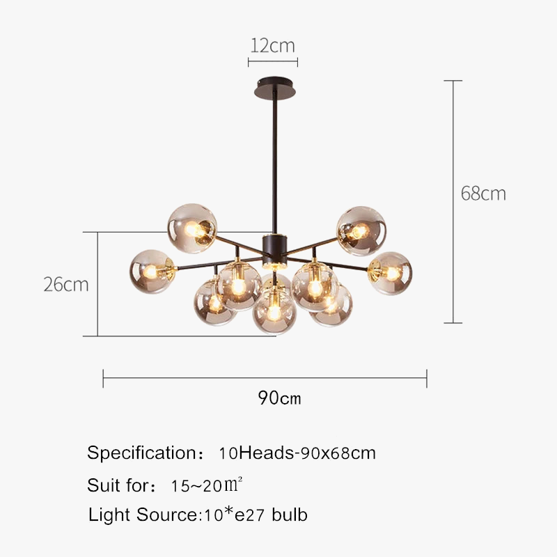 Suspension LED en verre : design nordique moderne et minimaliste
