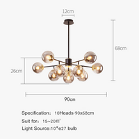 Suspension LED en verre : design nordique moderne et minimaliste