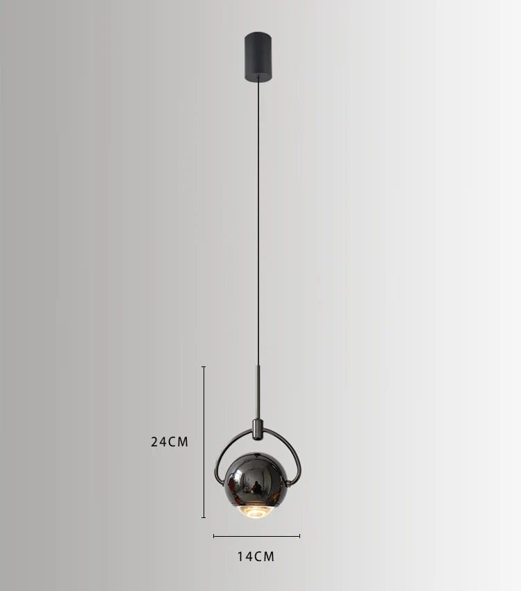 Suspension LED Boule Design | Marco Lucetti Noir Perle