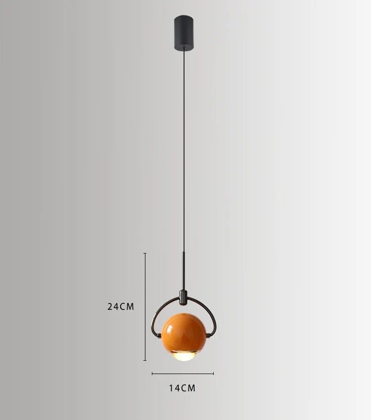 Suspension LED Boule Design | Marco Lucetti Orange