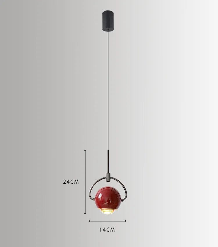 Suspension LED Boule Design | Marco Lucetti Rouge