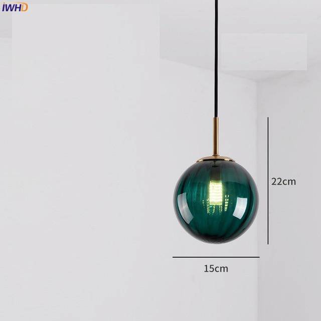 Suspension LED Boule en Verre Coloré - Marque Hang | Marco Lucetti Vert