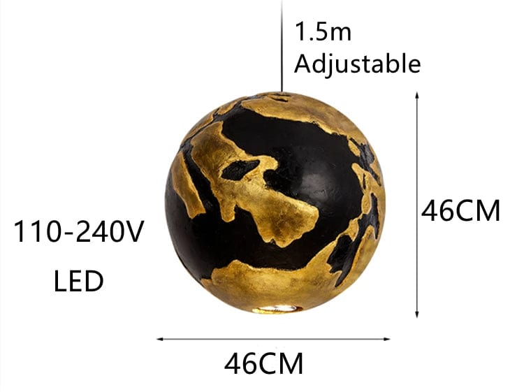 Suspension LED Boule Noire et Dorée Luxe | Marco Lucetti