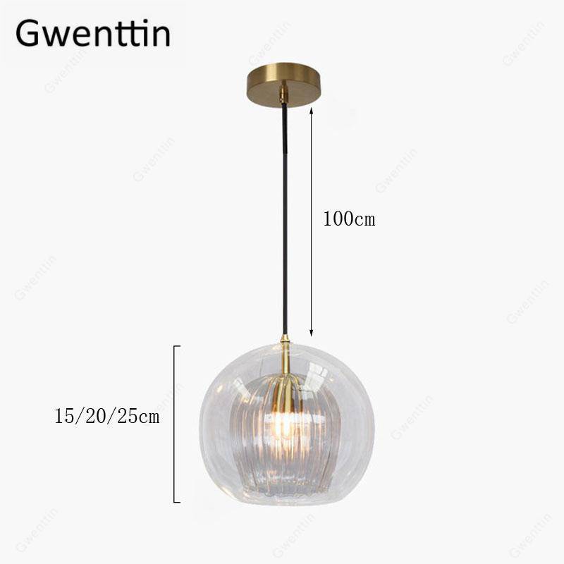 Suspension LED Boule Verre & Tige Dorée - Style Moderne | Marco Lucetti
