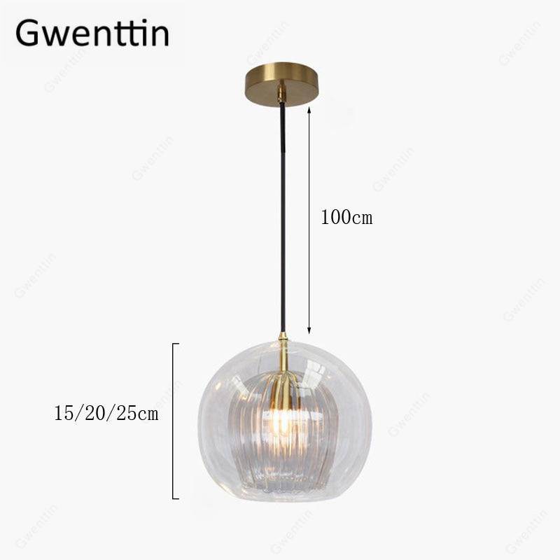 Suspension LED Boule Verre & Tige Dorée - Style Moderne | Marco Lucetti