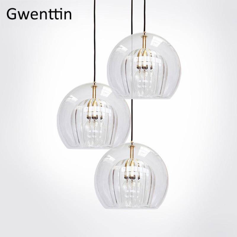 Suspension LED Boule Verre & Tige Dorée - Style Moderne | Marco Lucetti
