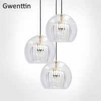 Suspension LED Boule Verre & Tige Dorée - Style Moderne | Marco Lucetti
