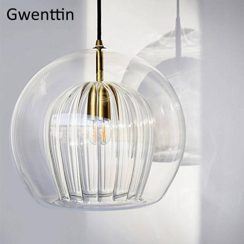 Suspension LED Boule Verre & Tige Dorée - Style Moderne | Marco Lucetti
