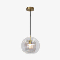 Suspension LED Boule Verre & Tige Dorée - Style Moderne | Marco Lucetti 25cm