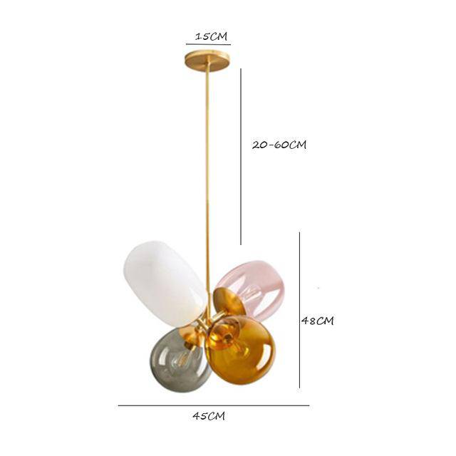 Suspension LED Boules Colorées en Verre Fumé | Marco Lucetti