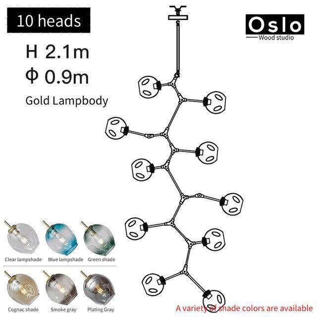 Suspension LED "Branch Glow" | Marco Lucetti Doré / 10 lampes