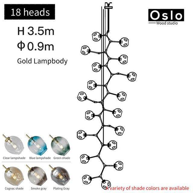 Suspension LED "Branch Glow" | Marco Lucetti Doré / 18 lampes