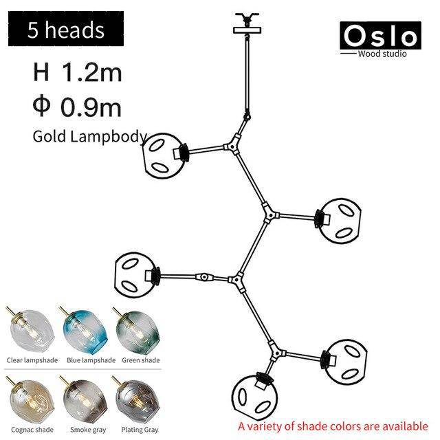 Suspension LED "Branch Glow" | Marco Lucetti Doré / 5 lampes