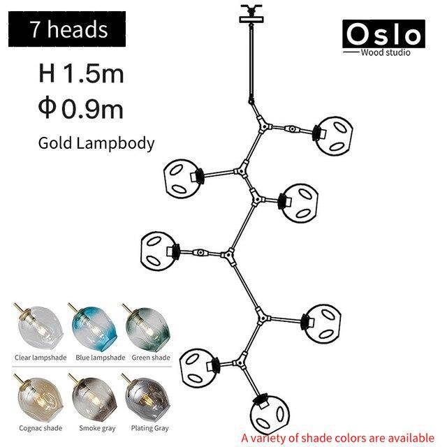 Suspension LED "Branch Glow" | Marco Lucetti Doré / 7 lampes