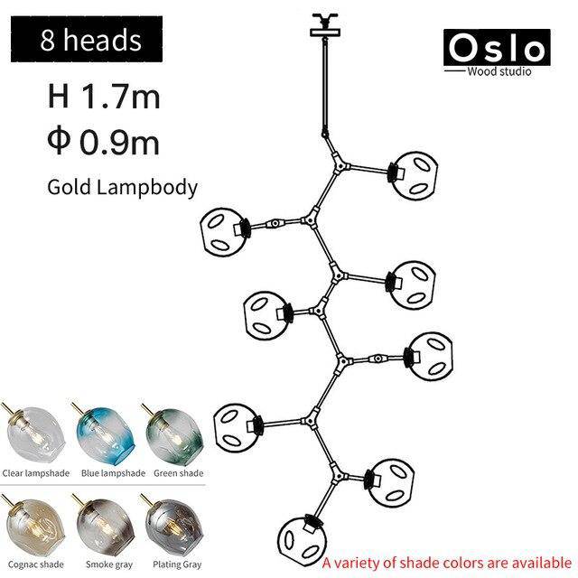 Suspension LED "Branch Glow" | Marco Lucetti Doré / 8 lampes