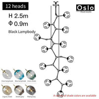 Suspension LED "Branch Glow" | Marco Lucetti Noir / 12 lampes