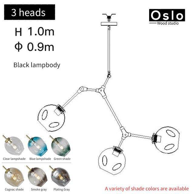 Suspension LED "Branch Glow" | Marco Lucetti Noir / 3 lampes