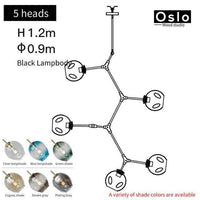 Suspension LED "Branch Glow" | Marco Lucetti Noir / 5 lampes