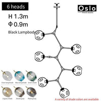 Suspension LED "Branch Glow" | Marco Lucetti Noir / 6 lampes