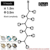 Suspension LED "Branch Glow" | Marco Lucetti Noir / 9 lampes